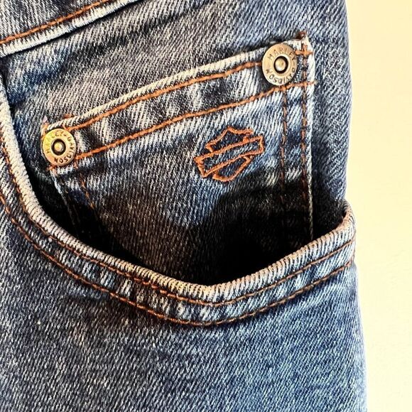 Harley Davidson Midrise Bootcut Jeans Women Sz 10 P 33/29 - Picture 7 of 9
